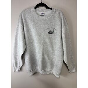 Martha's Vineyard Vintage Embroidered Sweatshirt Crewneck Light Gray Size L